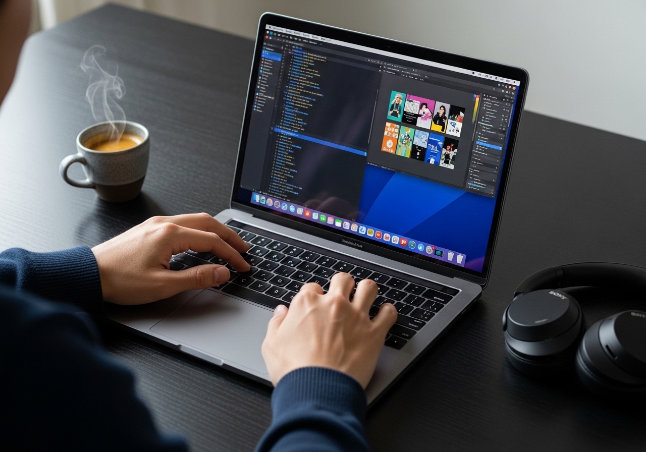 Workspace with laptop